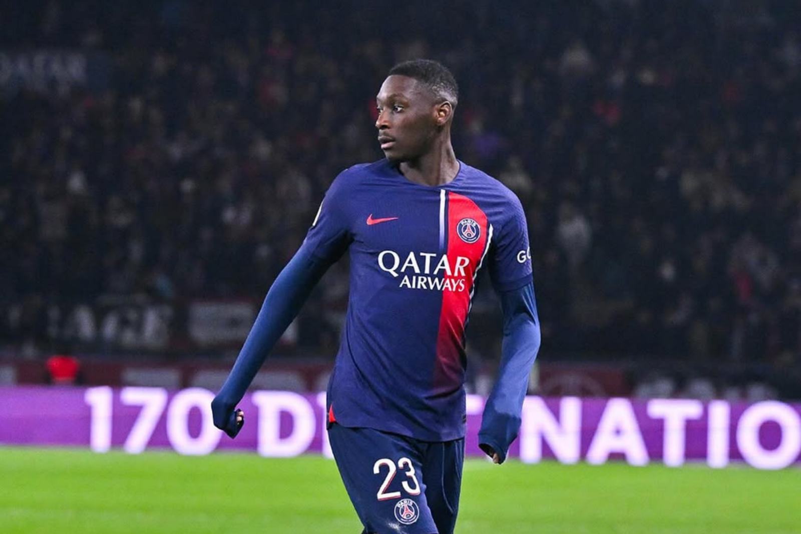 Kolo Muali of Paris Saint-Germain (PSG) in action during a match against Lyon, Decines-Charpieu, France, February 11, 2024. (Photo via Instagram / @r_kolomuani)Victor Osimhen of Galatasaray reacts during the Turkish Super Lig week 16 football match between Galatasaray and Trabzonspor at RAMS Park in Istanbul, Türkiye, December 16, 2024. (AA Photo)Bayern Munich's German forward #10 Leroy Sane (L) reacts after the German first division Bundesliga football match between Eintracht Frankfurt and FC Bayern Munich in Frankfurt, western Germany on December 9, 2023 (AFP Photo)Frenkie de Jong (AFP Photo)Gabriel Martinelli (AFP Photo)Eder Militao (AFP Photo)