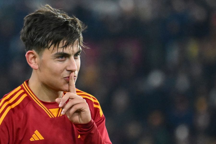 Roma's Argentine forward Paulo Dybala celebrates after scoring a goal during the Italian Serie A football match between AS Roma and Udinese, Rome, Italy, November 26, 2023. (AFP Photo)