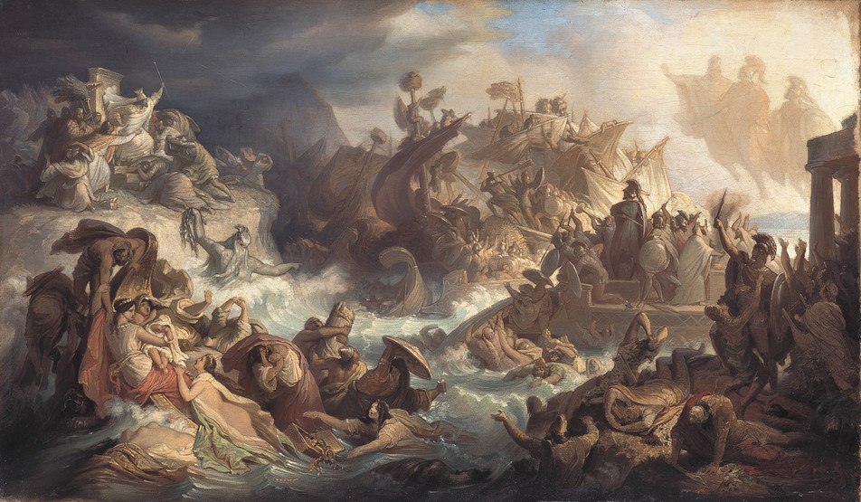 Battle of Salamis by Wilhelm von Kaulbach from 1868, Munich, Germany. (Photo via Wikimedia)