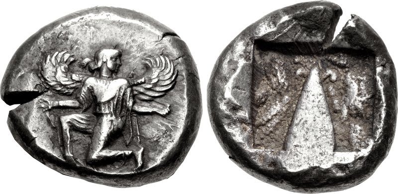 Coinage of Kaunos, Caria at the end of Artemisia's rule, and the beginning of the rule of her son Pisindelis. Circa 470–450 BC. (Photo via Wikimedia)