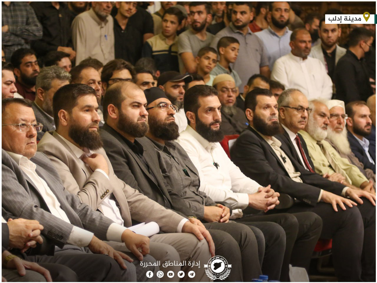 Abu Mohammed al-Jolani visiting a book fair, in Idlib, Syria.Abu Mohammed al-Jolani visiting Police College officers, in Idlib, Syria.