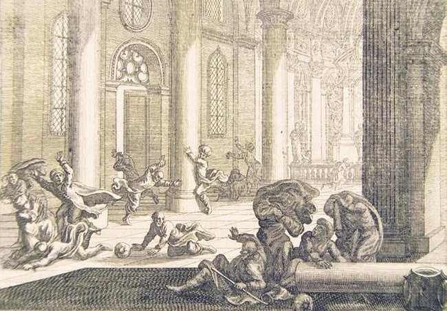 An artist's rendering of people panicking during an earthquake that hit Istanbul in the 16th century. (Photo via National Geographic)