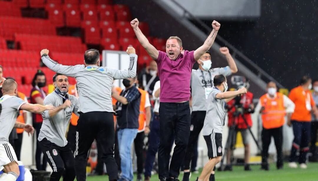 Besiktas seized the Turkish Super Lig title for the 16th time on May 15 night with a 2-1 win away to Goztepe, Izmir, Türkiye, May 16, 2021. (Photo via Instagram / @ssergenyalcin)