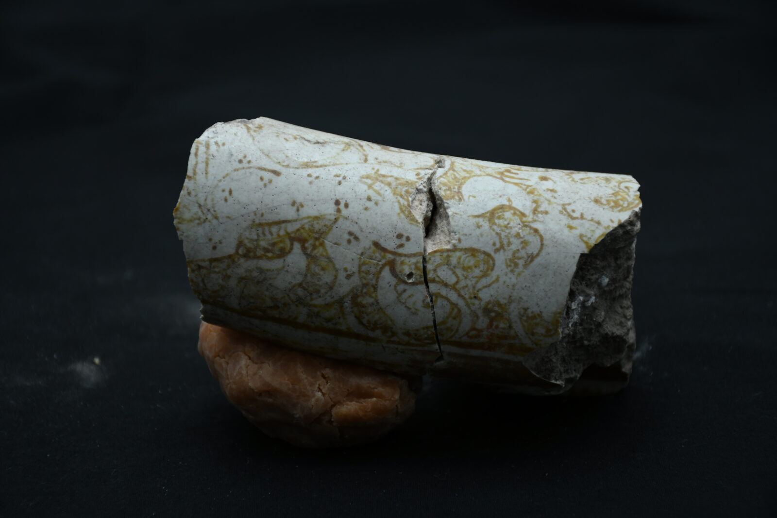 An 800-year-old ceramic fragment believed to depict an Anatolian leopard, Hasankeyf, Batman, Türkiye, Jan. 6, 2025. (AA Photo)