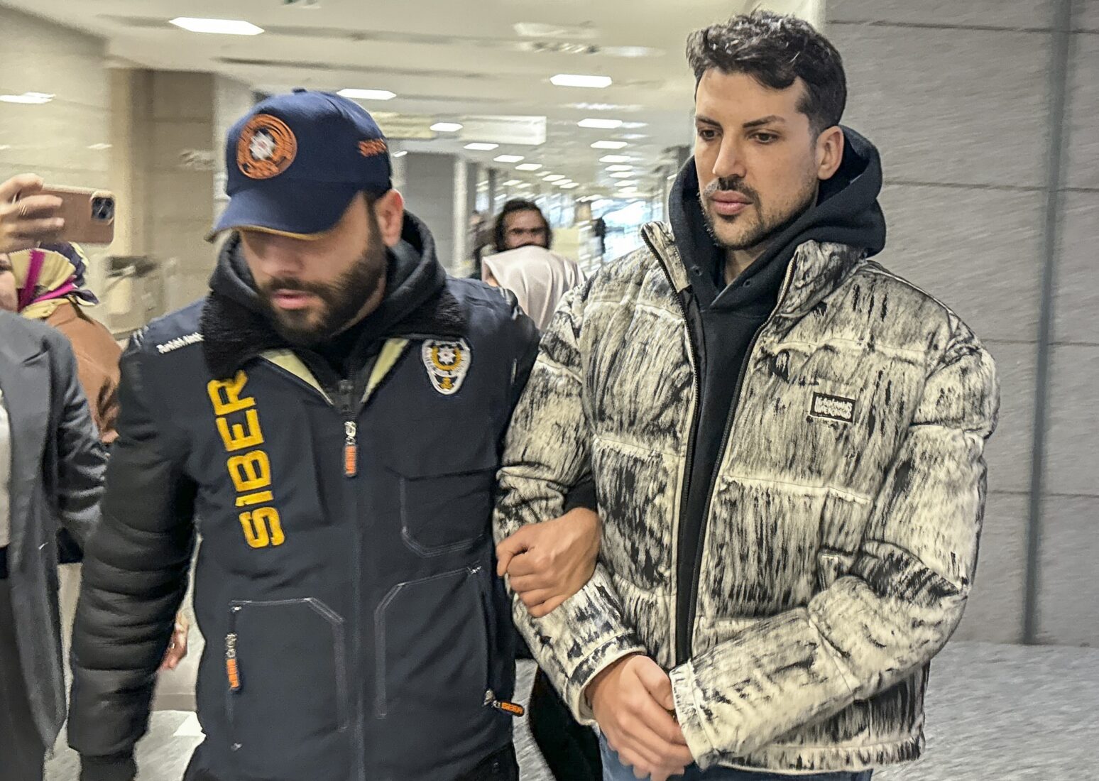 Social media influencer Kerimcan Durmaz, accused of encouraging illegal gambling, appeared before a magistrate's court with a request for detention, Istanbul, Türkiye, Jan. 8, 2024. (AA Photo)