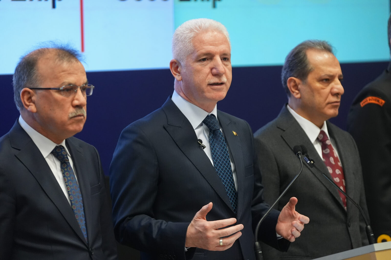 Istanbul Governor Davut Gul (center) presents Istanbul's updated 2024 security data during the monthly evaluation meeting on public safety at the Istanbul Disaster and Emergency Management Authority (AFAD) in Istanbul, Türkiye, on Jan. 10, 2024. (AA Photo)