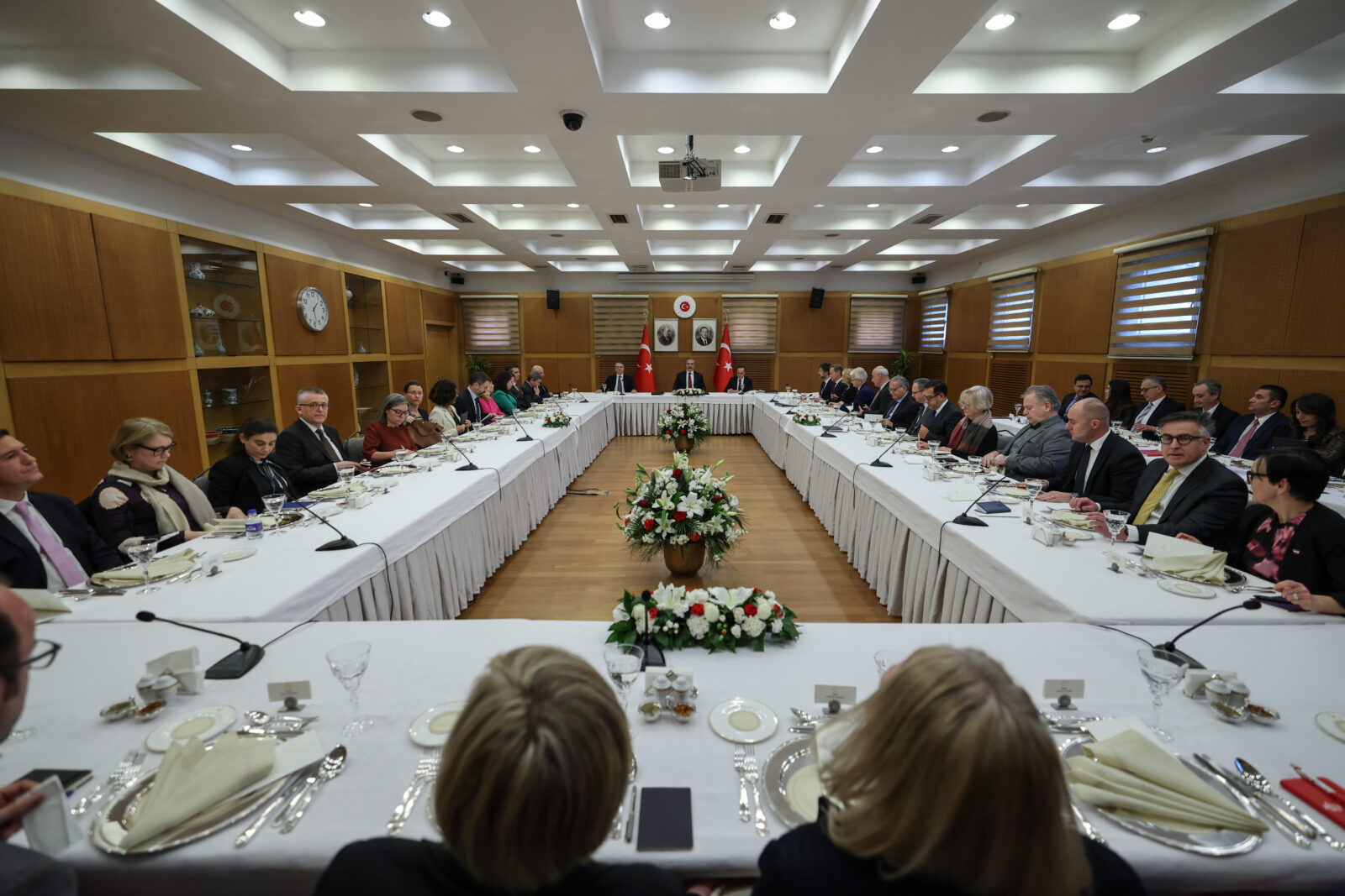 Foreign Minister Hakan Fidan meets with the Ambassadors of the European Union (EU) member states, in Ankara, Turkiye on Jan. 14, 2025. (AA Photo)