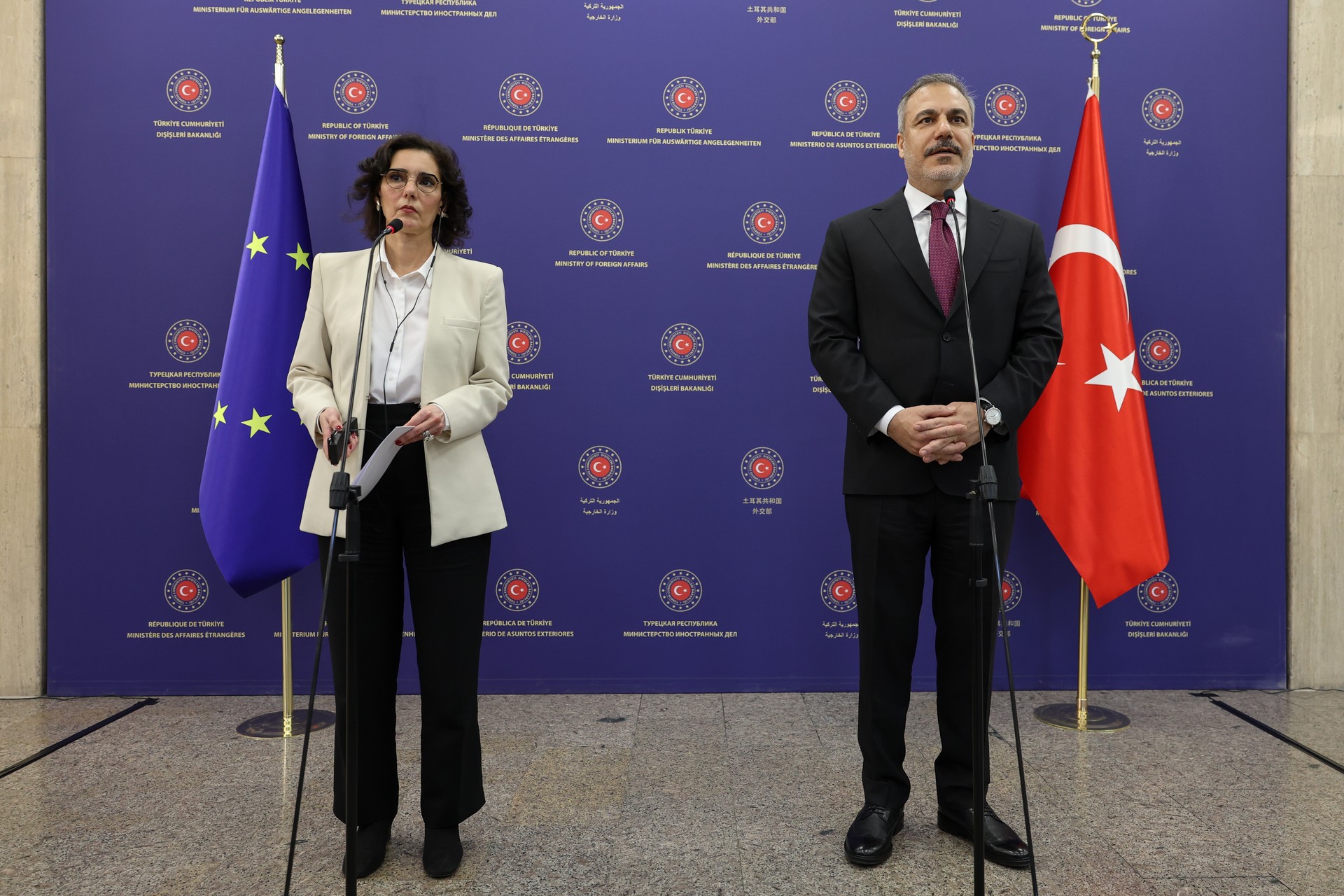 FM Fidan, EU Commissioner Lahbib discuss Syria recovery, Türkiye-EU cooperation