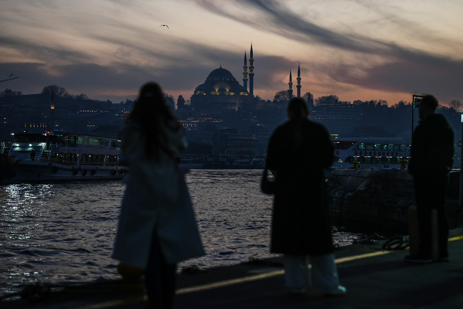 Locals and tourists spent time around the Karakoy area in Istanbul, enjoying the vibrant atmosphere and cultural attractions in Türkiye on January 23, 2025. (AA Photo)