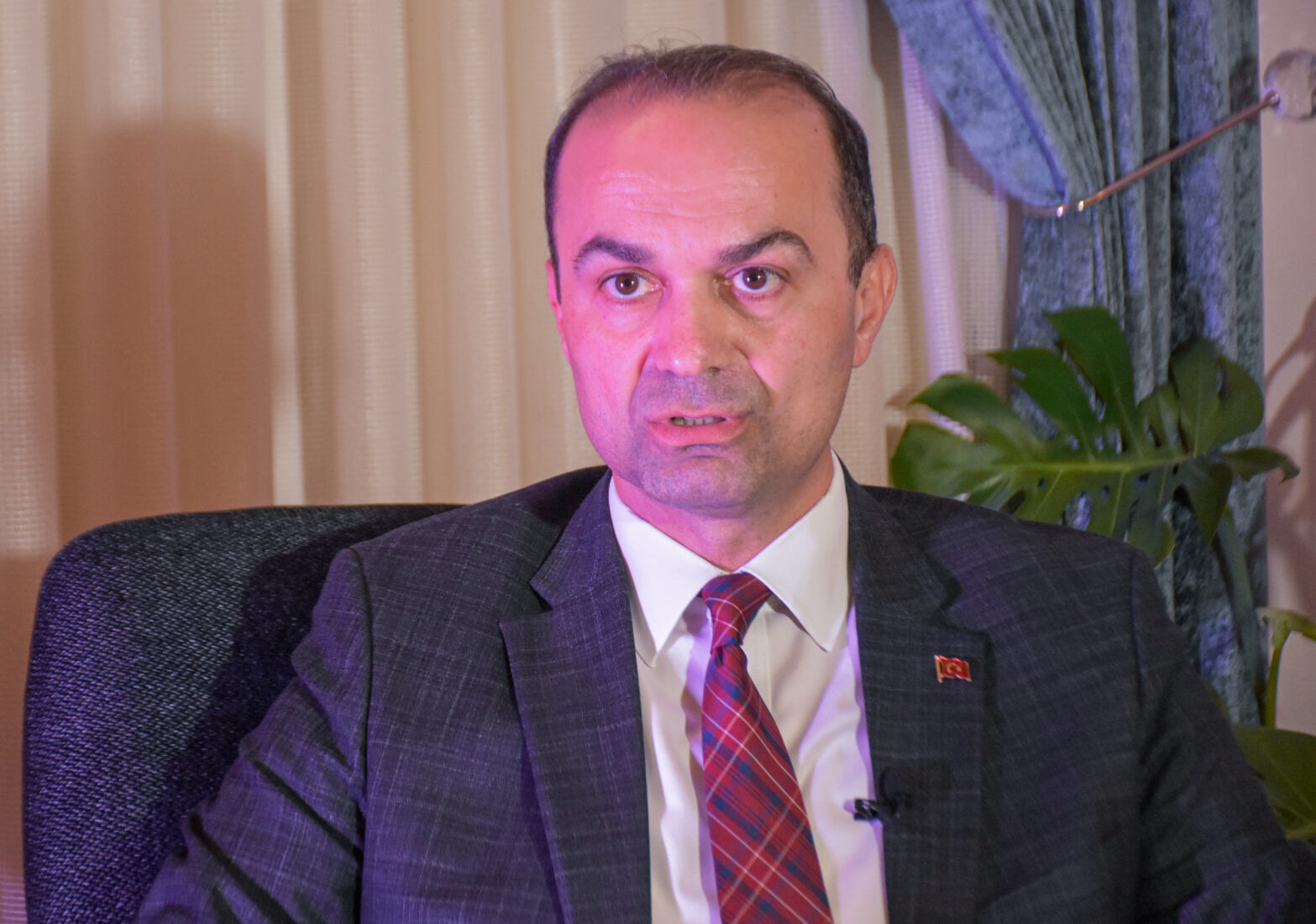 Türkiye's Consul General in Mosul Serhad Varli speaks to AA correspondent. (AA Photo)
