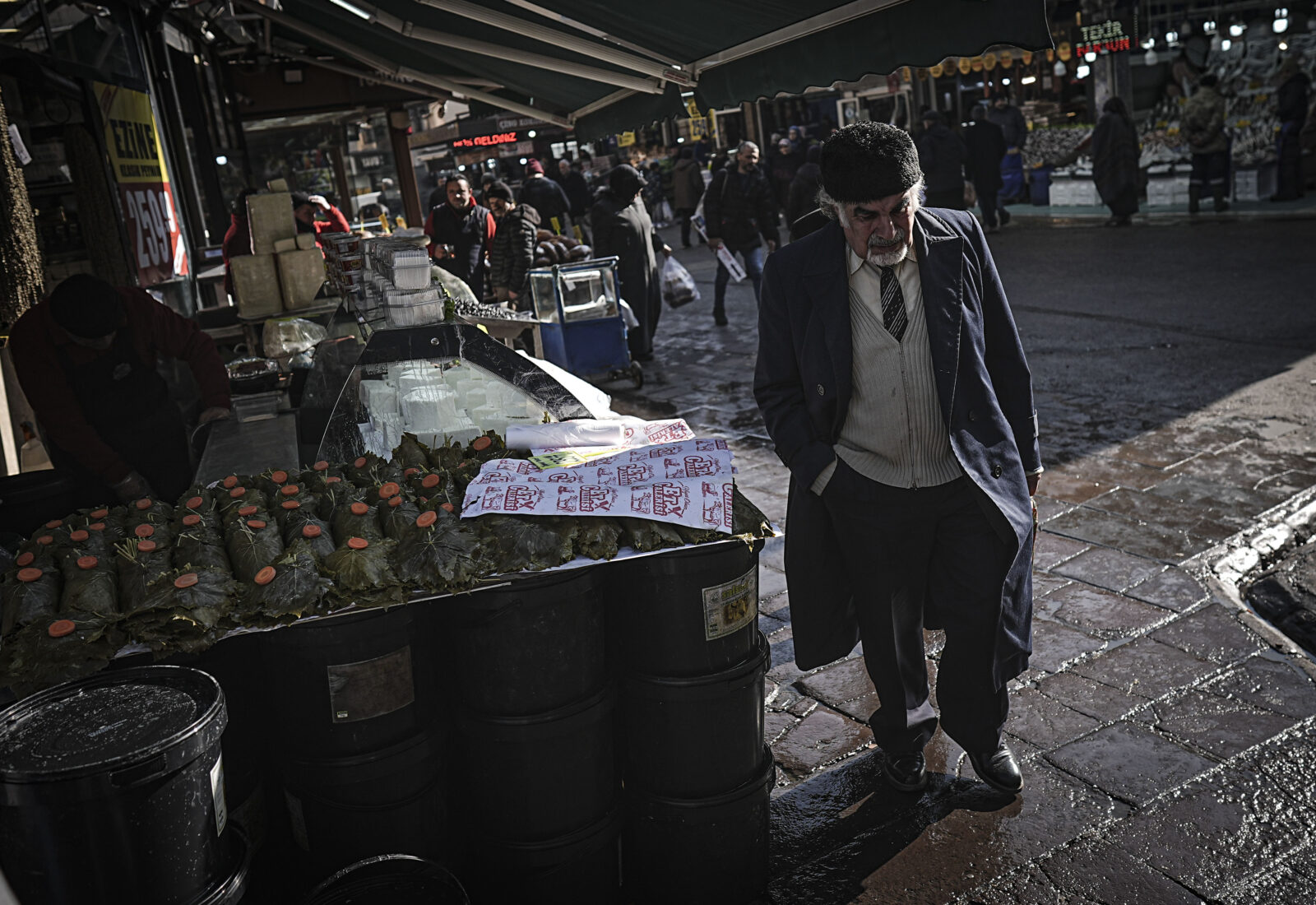 A view of Ulus, one of the busiest and oldest districts of the capital, which remains lively throughout the day with its historic streets, market vendors, and hawkers in Ankara, Türkiye on Jan. 28, 2025 (AA Photo)