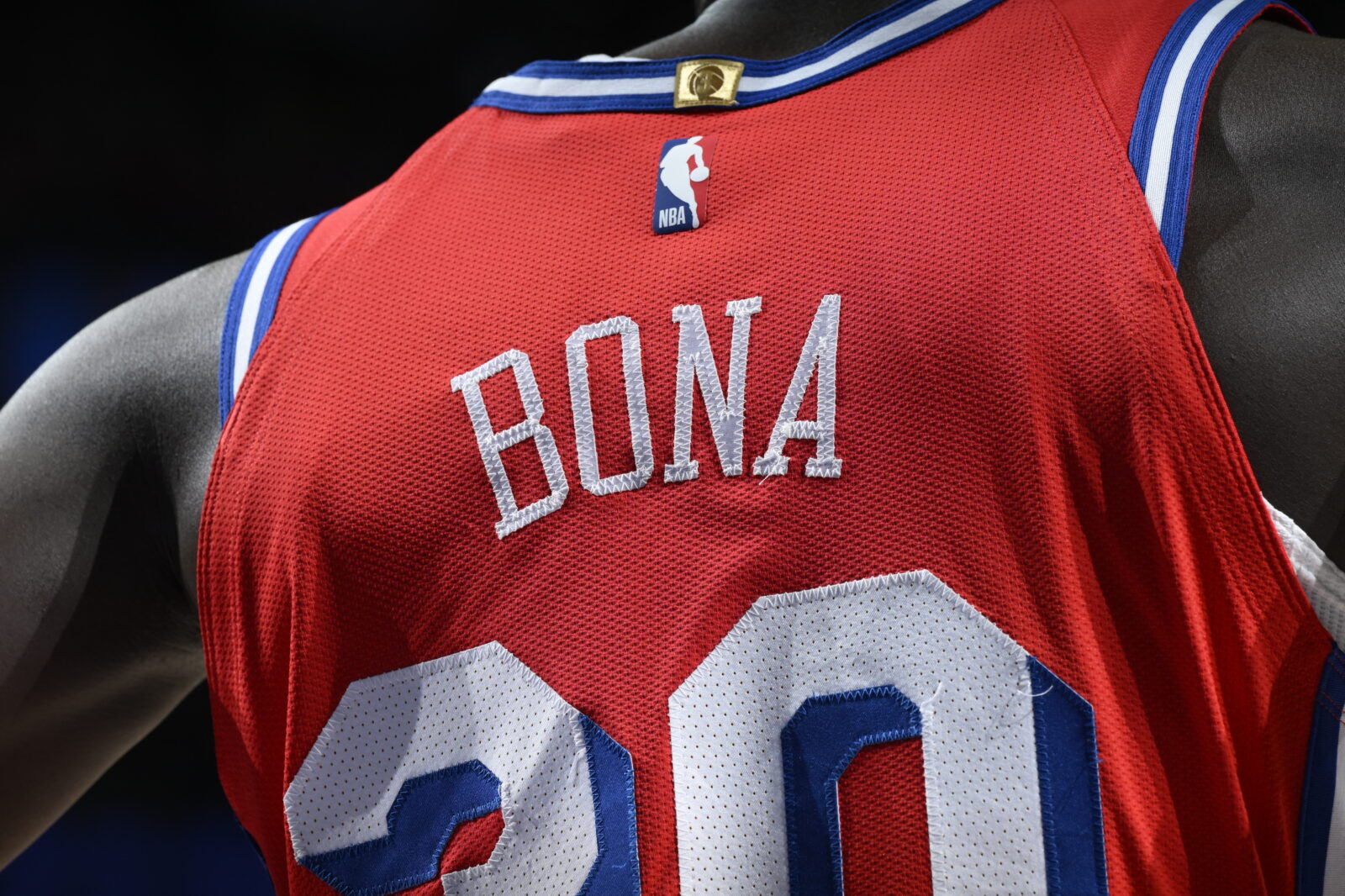 Adem Bona #30 of the Philadelphia 76ers looks on during the game against the New Orleans Pelicans on Jan. 10, 2025, at the Wells Fargo Center in Philadelphia, Pennsylvania (AFP Photo)