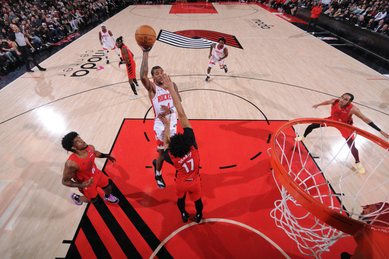 Jalen Green #4 of the Houston Rockets drives to the basket during the game against the Portland Trail Blazers on Jan.18, 2025, at the Moda Center Arena in Portland, Oregon. (AFP Photo)