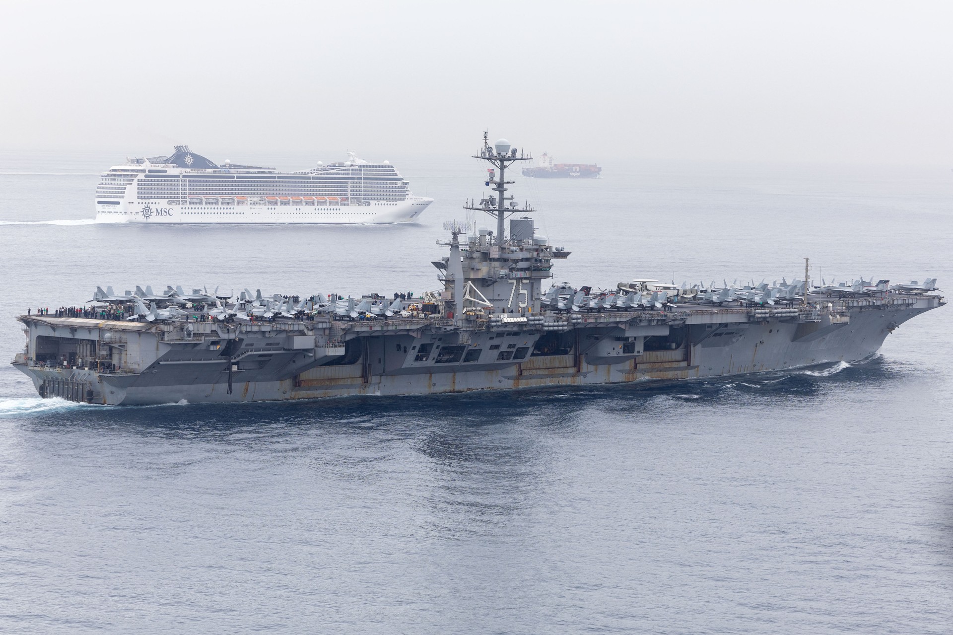 USS Harry S. Truman aircraft carrier collides with Turkish merchant vessel near Egypt