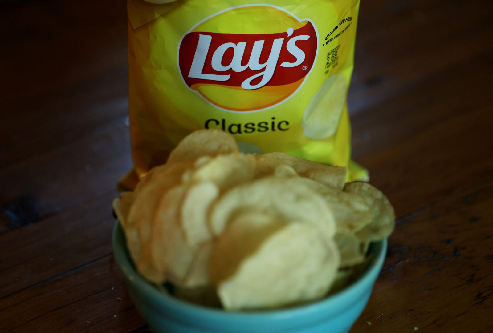 A bag of Lay's Classic potato chips is displayed in San Anselmo, California on January 29, 2025. (AFP Photo)
