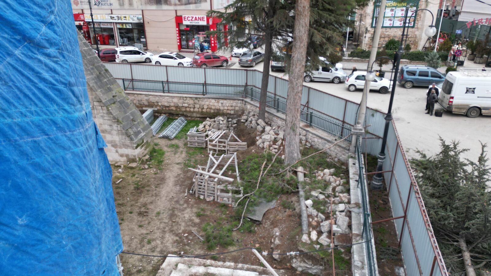 Historic tombs and burial remains detected during the restoration works at the Meydan Mosque in Tokat, Türkiye, Jan.17, 2025. (IHA Photo)