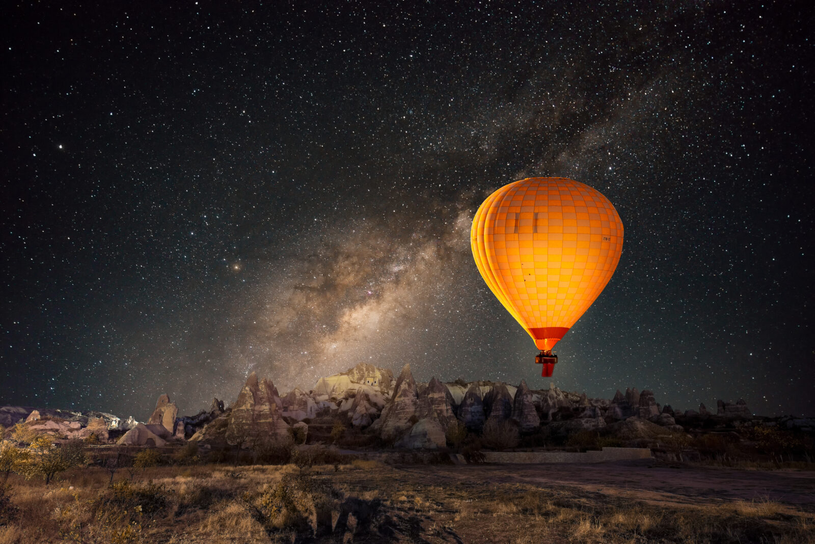 Cappadocia’s dark skies and minimal light pollution make it an ideal location to watch the planetary alignment, with planets visible above its unique fairy chimneys and open landscapes. (Adobe Stock Photo)