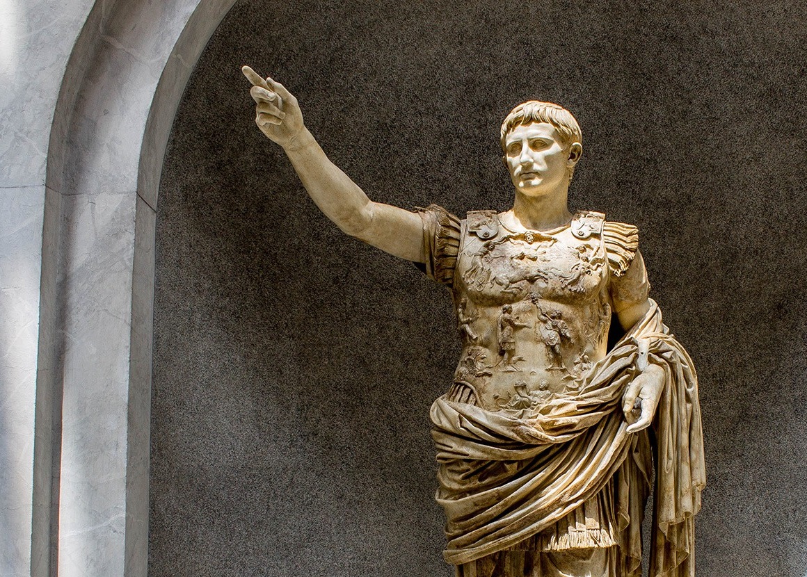 Statue of emperor Augustus Prima Porta in Vatican Museum, Rome. (Photo via Wikimedia)
