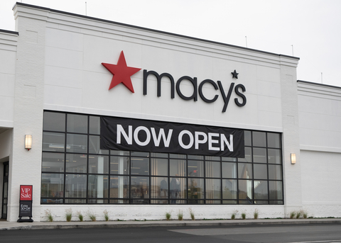 The photo shows a newly opened Macy's storefront. (Photo via businesswire.com)