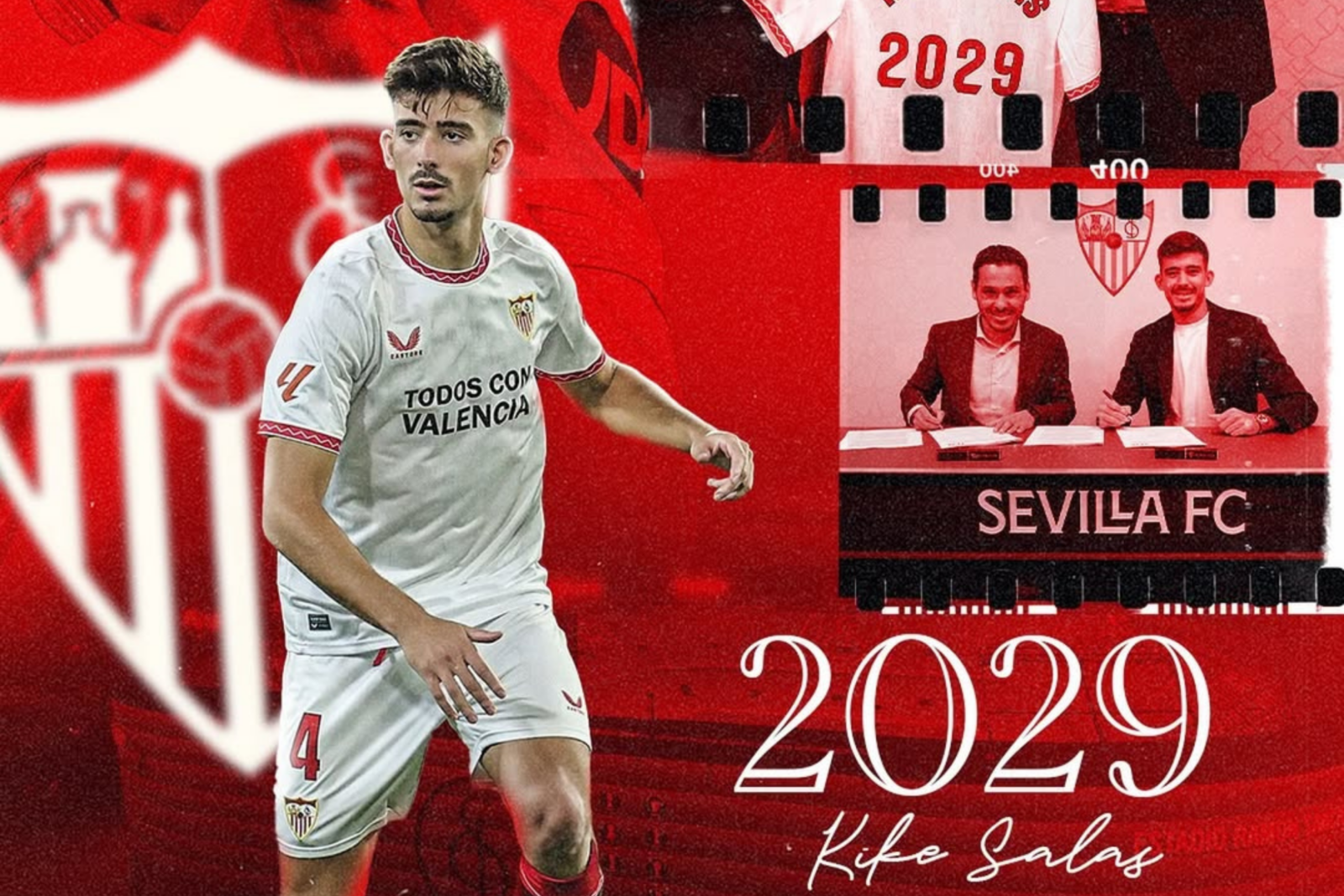 Kike Salas renews contract with Sevilla until 2029, December 26, 2024. (Photo via Instagram / @kikesalas_)