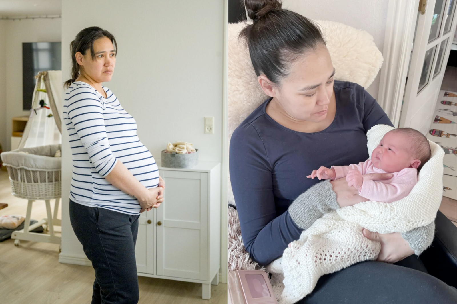 Keira Alexandra Kronvold, a Greenlandic mother, holds her newborn just before authorities forcibly remove her child, citing a culturally biased parenting test she could not understand, Nov. 27, 2024. (Photo via Kristeligt Dagblad)