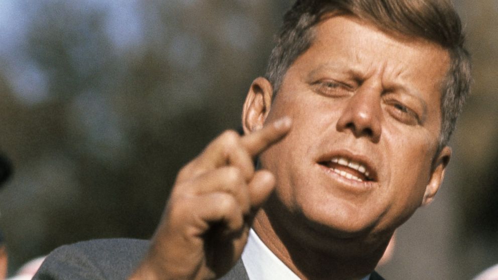 Sen. John F. Kennedy, D-Mass., speaks while campaigning in St. Charles, Ill., on Oct. 25, 1960, (Courtesy of ABC)