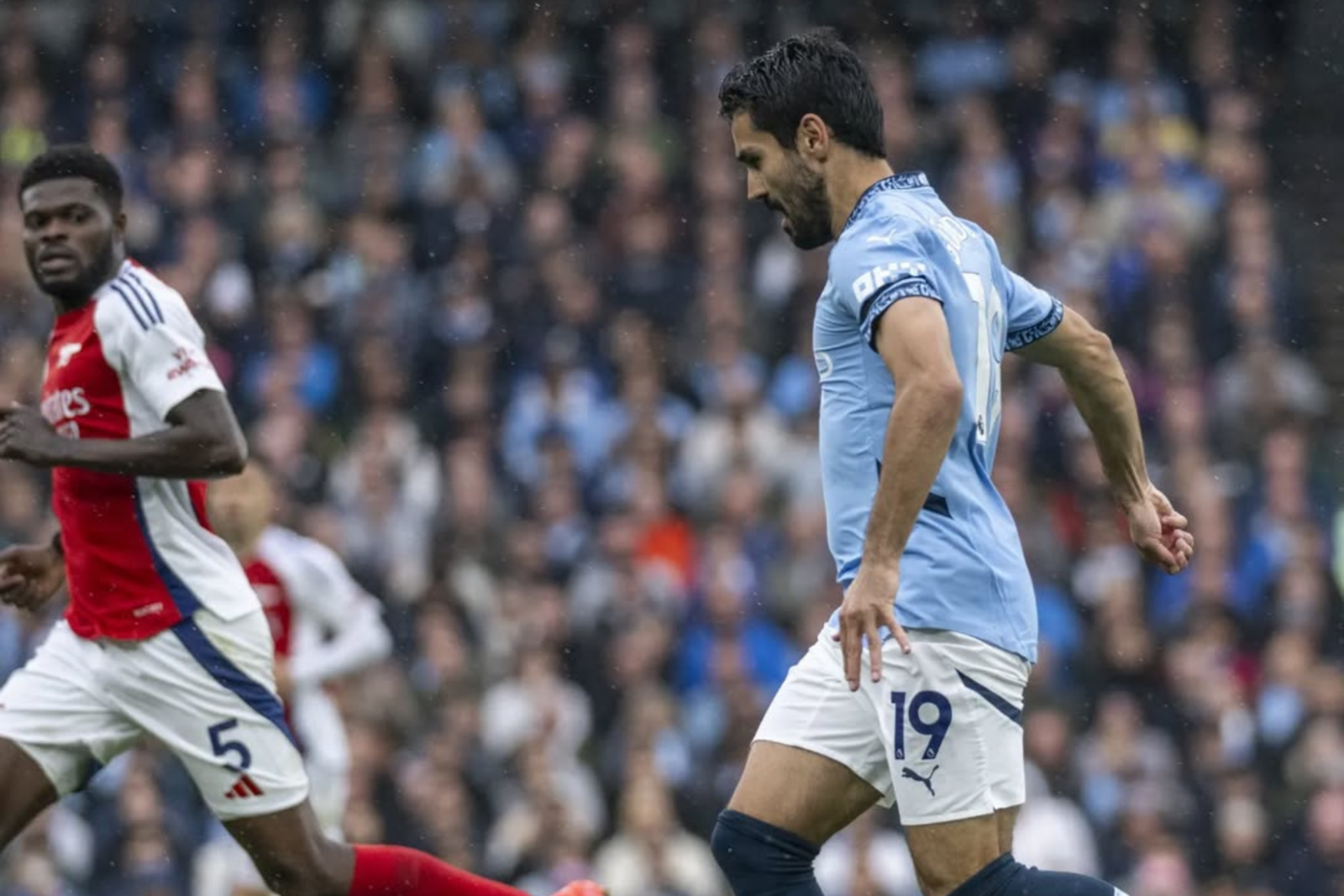 Ilkay Gundogan in action during Manchester City F.C.'s match against Arsenal, Manchester, England, Sept. 22, 2024. (Photo via Instagram / @ilkayguendogan)