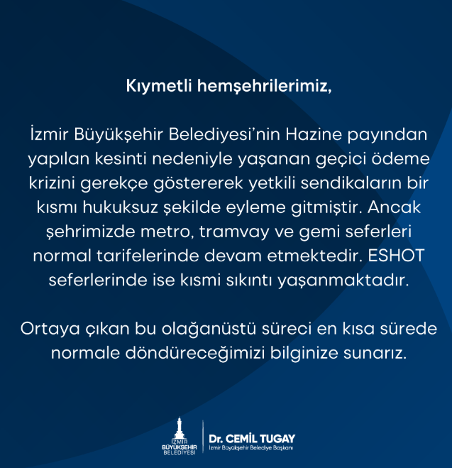 Statement of Mayor Cemil Tugay