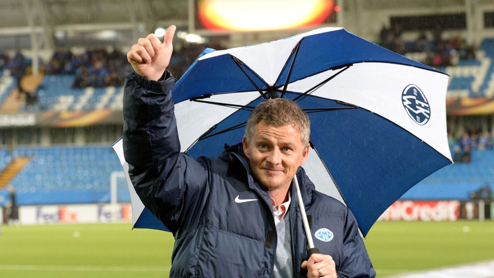 Ole Gunnar Solskjaer, then-head coach of Molde (Courtesy of Skysports)