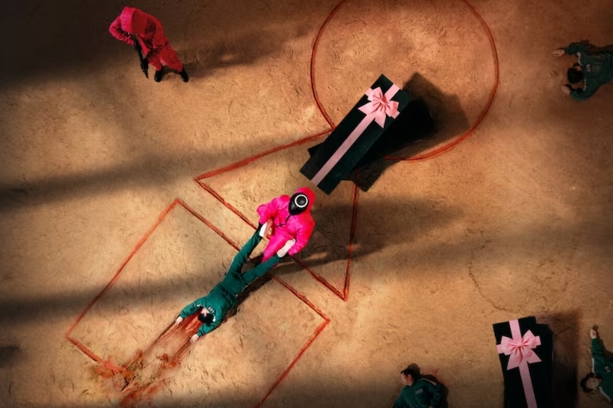 Squid Game portrays participants competing in a series of lethal challenges, Oct. 29, 2021. (Photo via Netflix)