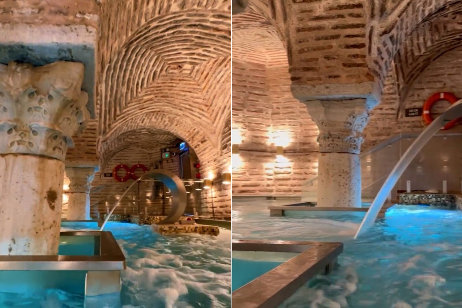 A 1,500-year-old cistern near Hagia Sophia in Istanbul was being used illegally as a massage parlor, Turkish hammam, and pool in modern times. (IHA Photo)