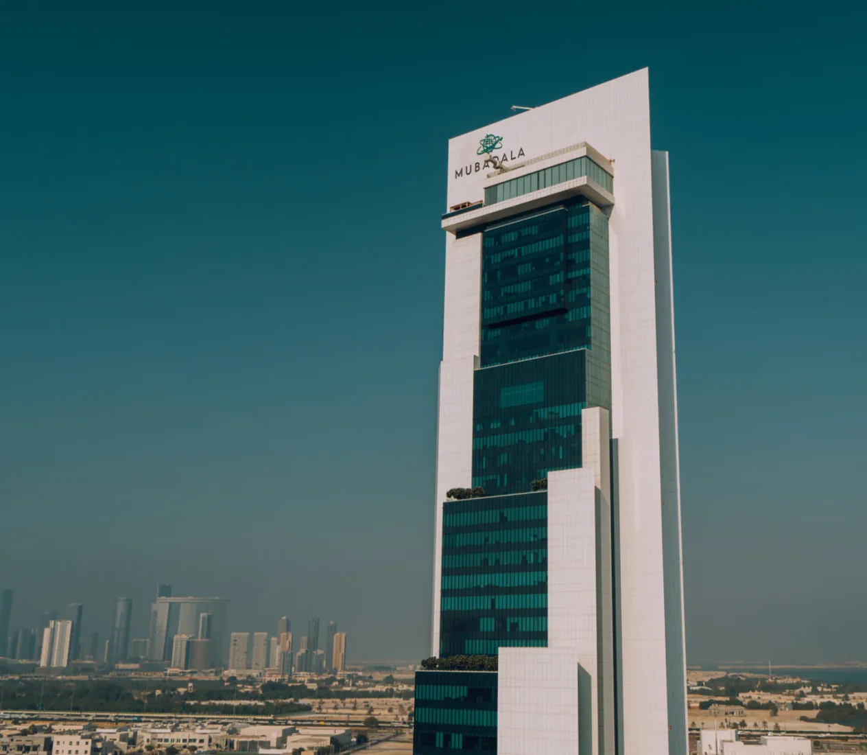 Exterior view of Mubadala Investment Company's headquarters in Abu Dhabi, UAE. (Photo via mubadalaenergy.com)