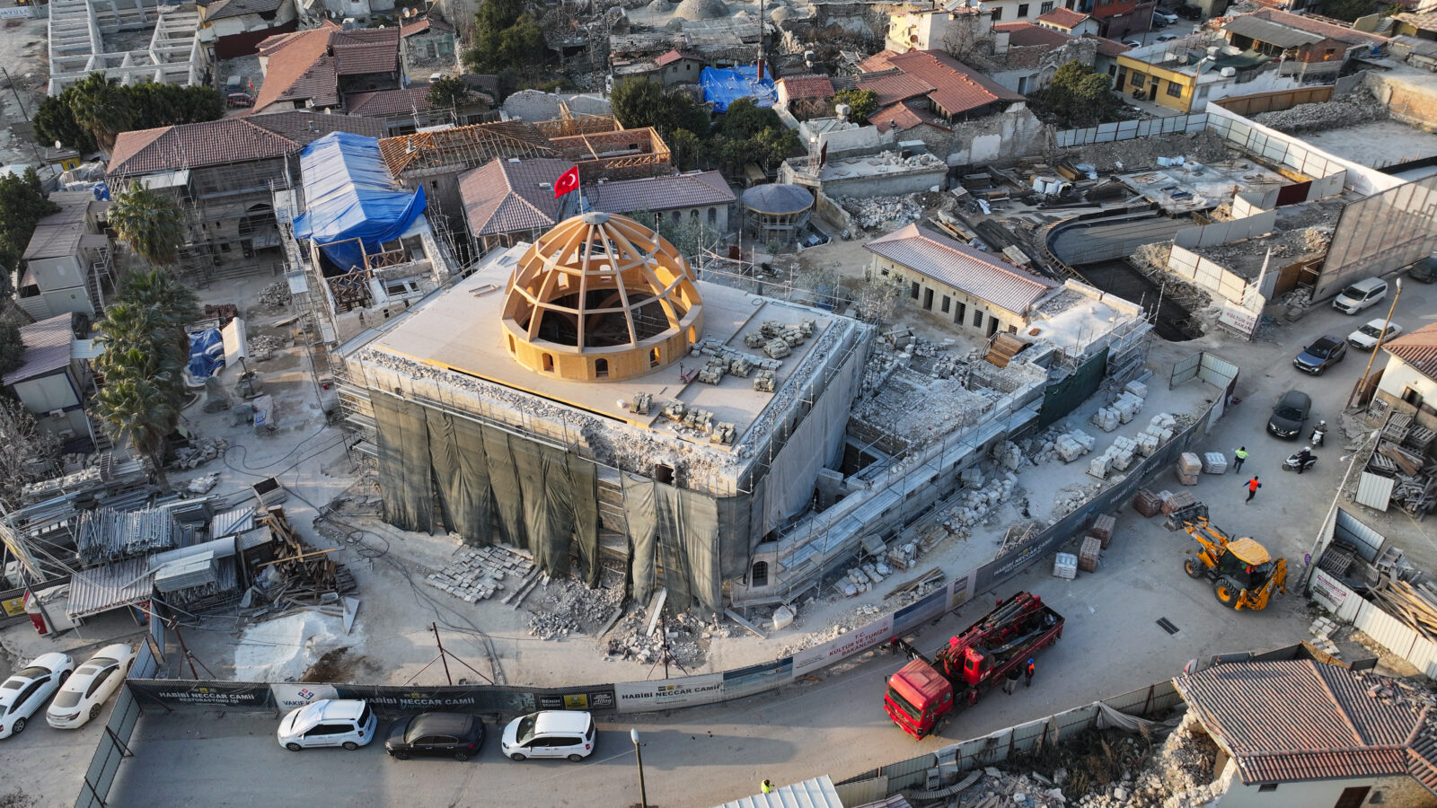 The Directorate General of Cultural Heritage and Museums is working to restore cultural heritage sites damaged by the February 6, 2023 earthquakes centered in Kahramanmaras. The photo shows the Habib-i Nejjar Mosque in Antakya, Hatay. (AA Photo)