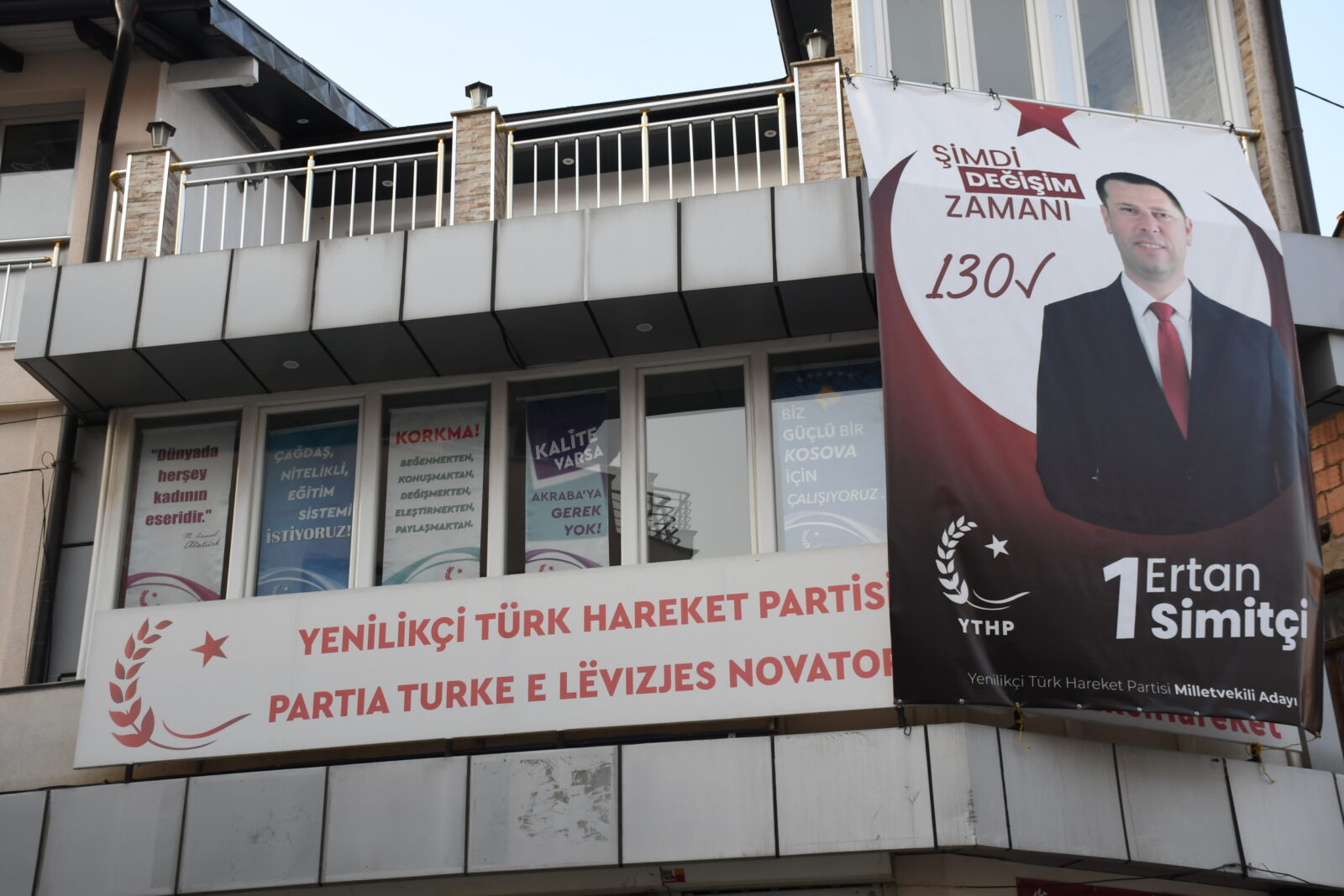 The photo shows a poster of the Turkish community candidate of YTHP ahead of the general election to be held on February 09, 2025, in Pristina, Kosovo, on February 07, 2025. (AA Photo)