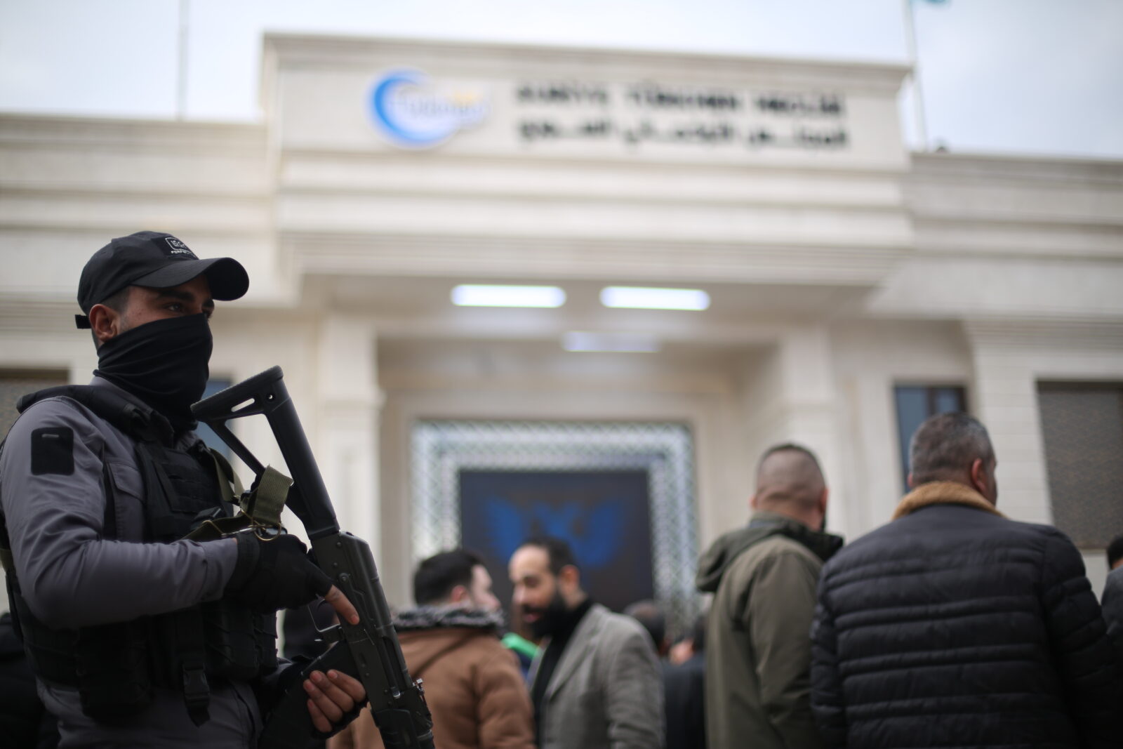 Turkmen, tribes and military commanders from various provinces of Syria attend the ceremony organized for the opening of the Turkmen Assembly building in Cobanbey, Syria, Feb. 8, 2025. (AA Photo)