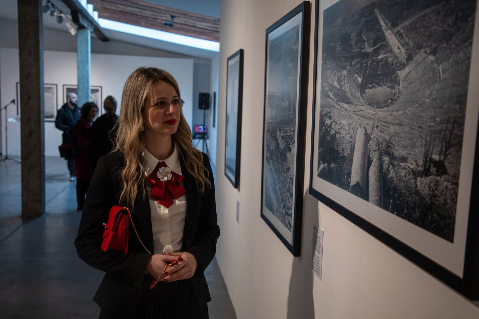 Visitors explore Ara Güler's evocative photographs capturing daily life and the human condition at Gallery Kranjcar, Zagreb, on Feb. 10, 2025. (AA Photo)