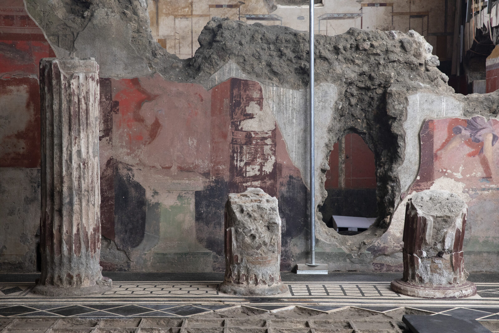A detail of Regio IX after the presentation of the large Dionysian-themed fresco inside the Archaeological Park of Pompeii, near Naples, Italy, Feb. 26, 2025. AA Photo)