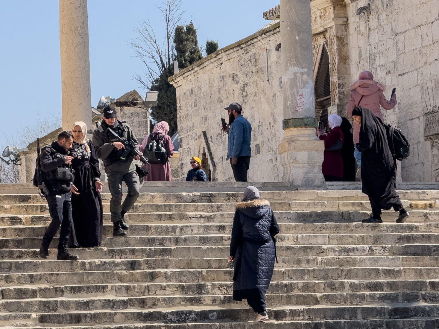 Israel continues to impose restrictions on Palestinians who want to perform Friday prayers at Al-Aqsa Mosque in the Old City of East Jerusalem on February 28, 2025. (AA Photo)
