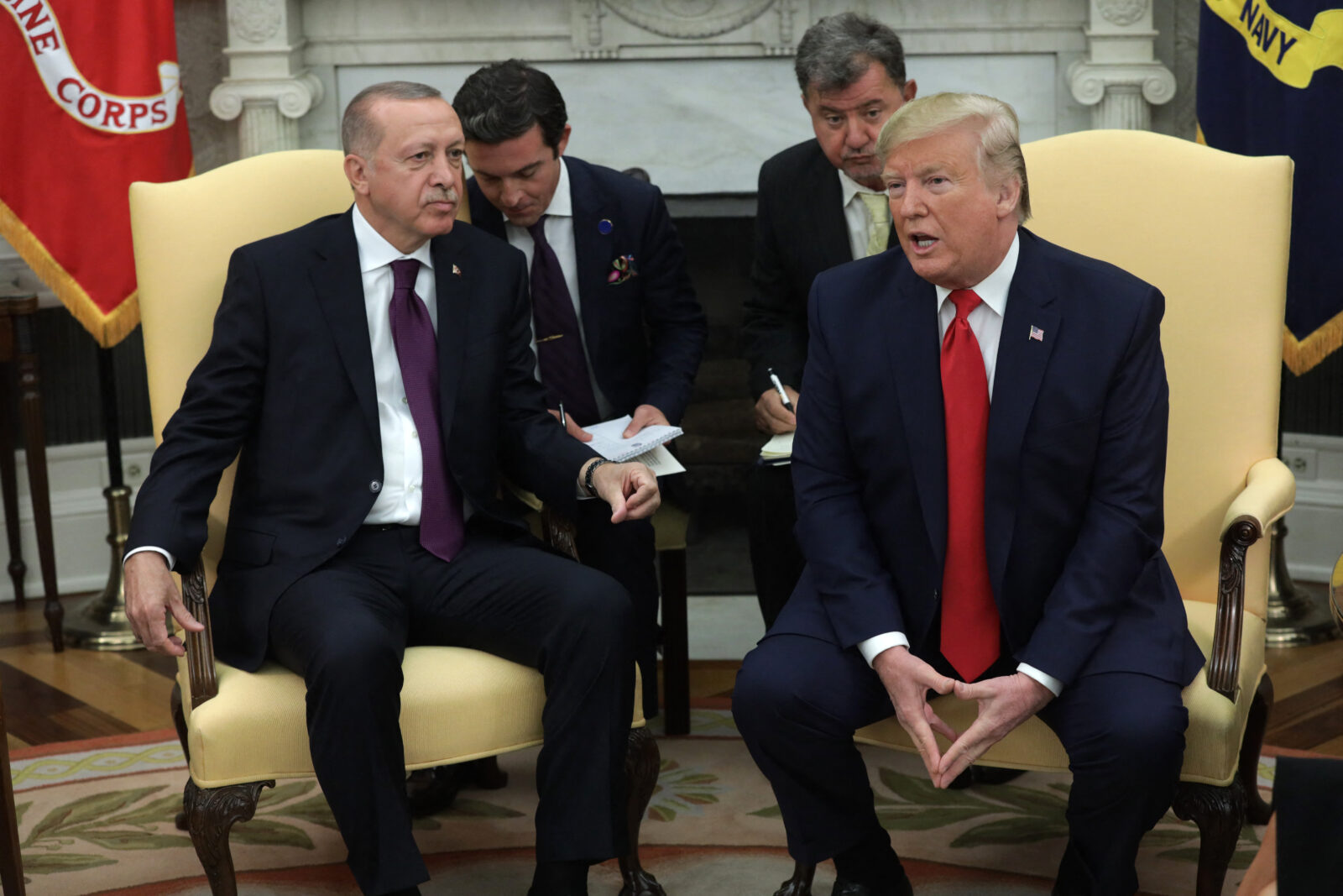 President Donald Trump meets with Turkish President Recep Tayyip Erdogan in the Oval Office