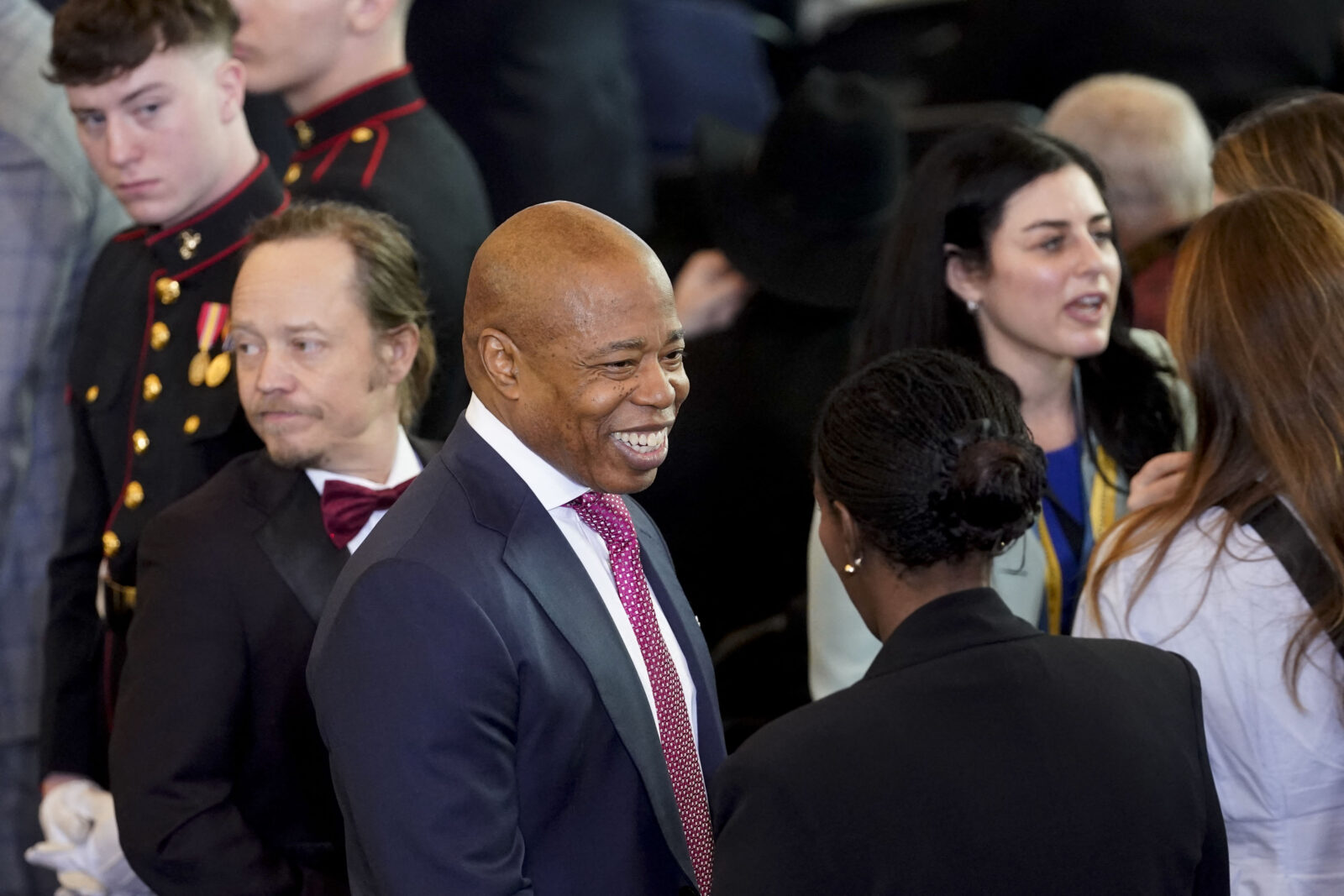 Eric Adams (C), mayor of New York, attends the inauguration ceremony where Donald Trump will sworn in as the 47th US President in the US Capitol Rotunda in Washington, DC, on January 20, 2025. (AFP Photo)