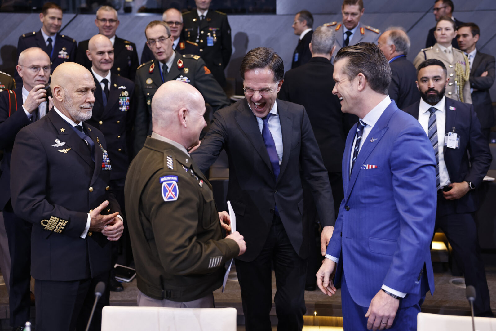 NATO Secretary General Mark Rutte (3rdL) and US Defense Secretary Pete Hegseth