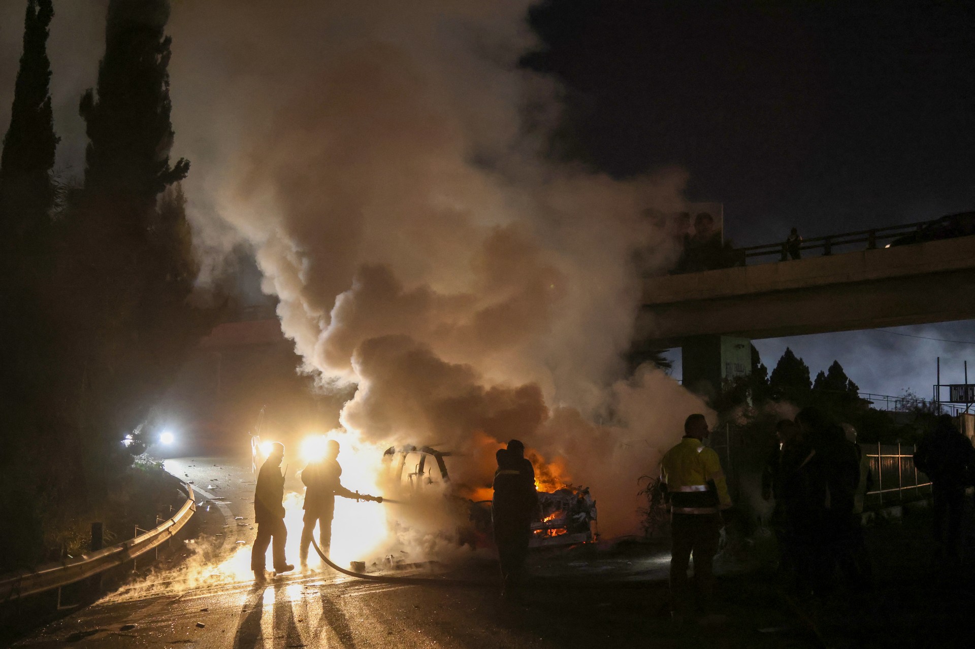 Hezbollah supporters torch UN vehicle near Beirut airport