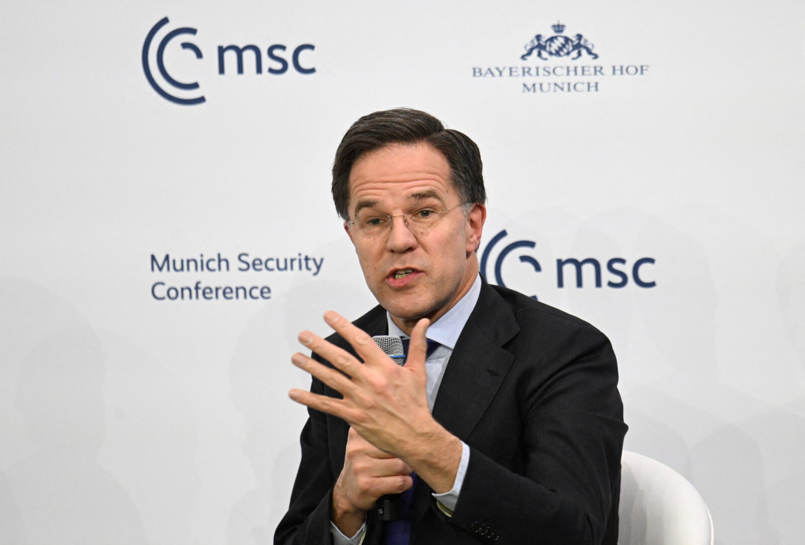 NATO Secretary General Mark Rutte speaks during a panel discussion at the 61st Munich Security Conference (MSC) in Munich, southern Germany on Feb.15, 2025. (AFP Photo)