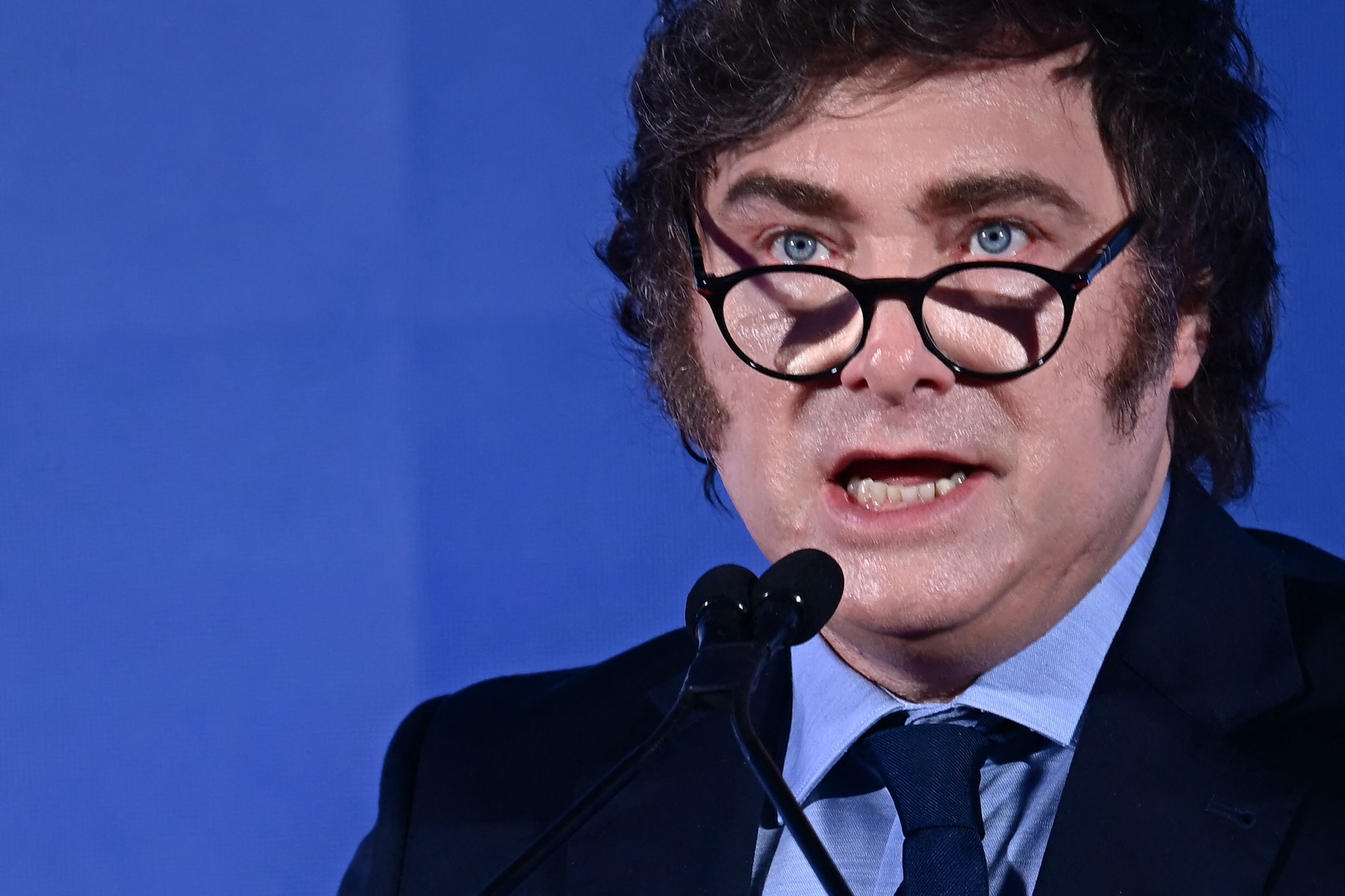 Argentina's President Javier Milei attends the Atreju political meeting organised by the young militants of Italian right wing party Brothers of Italy (Fratelli d'Italia) in Rome on December 14, 2024. (AFP Photo)