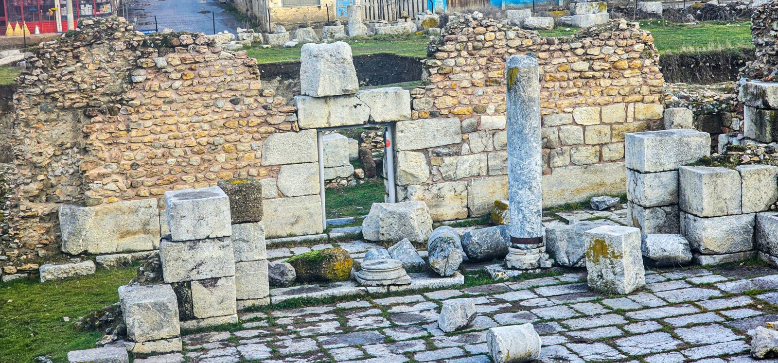 The structures of the ancient city of Sebastapolis, where gladiators once fought, located in the Sulusaray district of Tokat, Türkiye, Feb. 7, 2025. (IHA Photo)