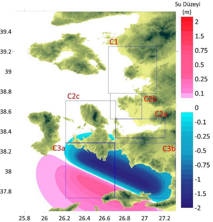 Experts from Izmir Metropolitan Municipality and Middle East Technical University analyze tsunami risks along the city's coastline to improve disaster preparedness, Izmir, Türkiye, Feb. 12, 2025. (IHA Photo)