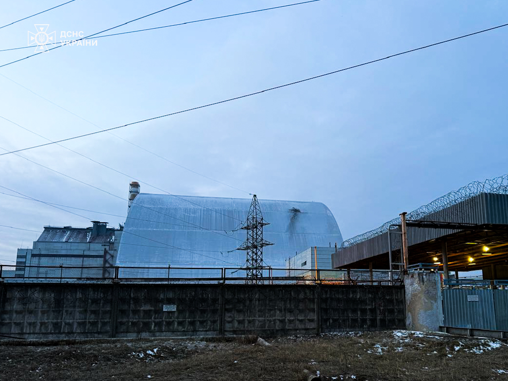 Damage at the Chernobyl Nuclear Power Plant. (Photo via X / @ZelenskyyUa)