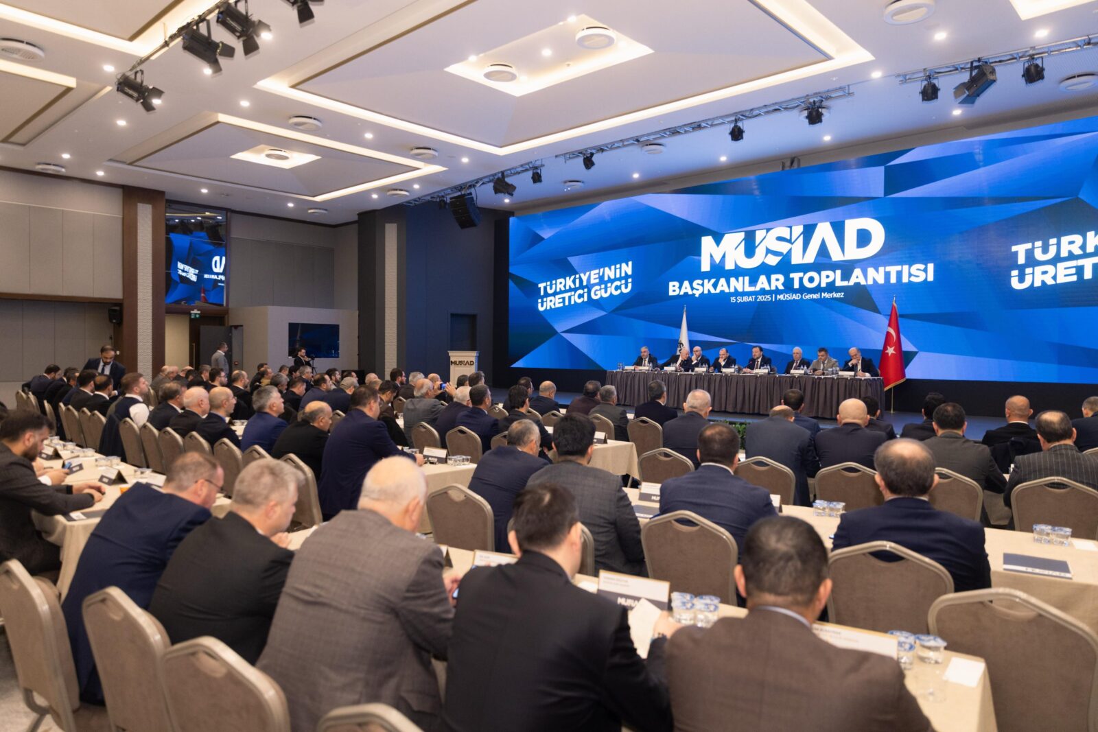 MUSIAD members gather at the Ordinary Presidents' Meeting at MUSIAD Headquarters in Istanbul, Türkiye, on Feb. 15, 2025. (Photo via X/@MUSIAD)