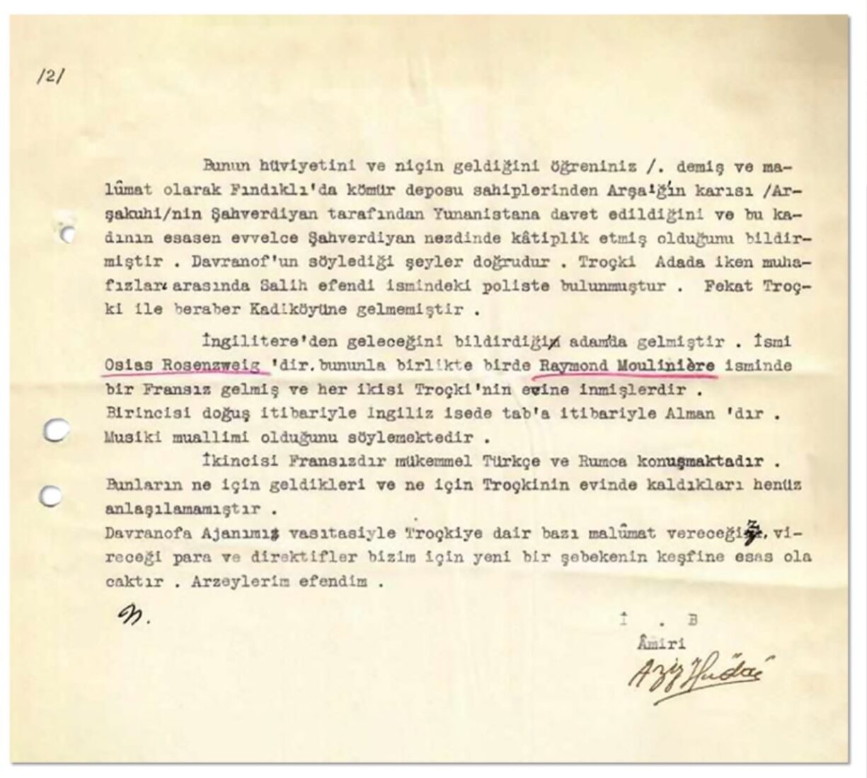 The declassified document from January 16, 1932, reveals the intricate espionage activities surrounding Leon Trotsky. (Photo via X/ @MurattSaribas)