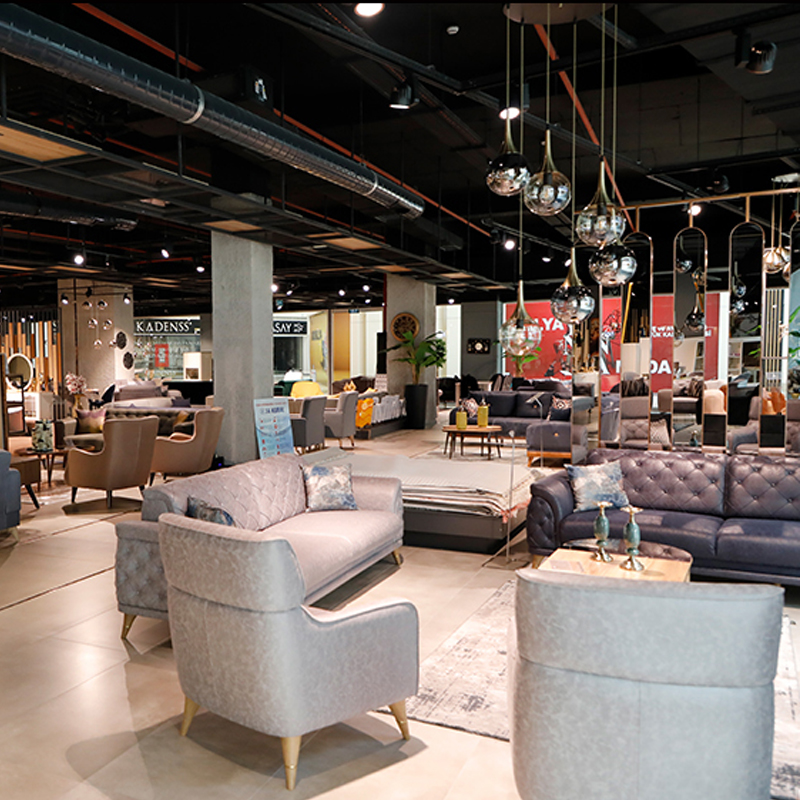 A showroom featuring stylish furniture pieces from Turkish brand Istikbal at a store in Kumsmall AVM, Kayseri, Türkiye. (Photo via kumsmall.com.tr)